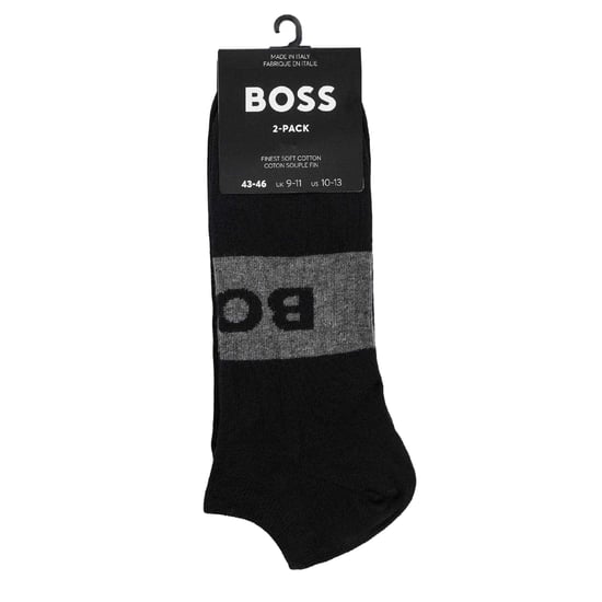 Boss Unisex Adult Logo Ankle Socks (Pack of 2) (Black) - Image 3