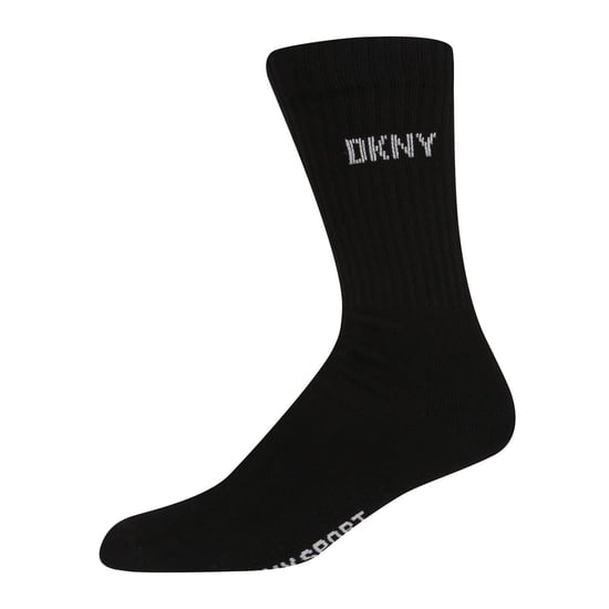 DKNY Heren Ribboord Crew Sokken (Zwart/Wit/Grijs) - Image 2