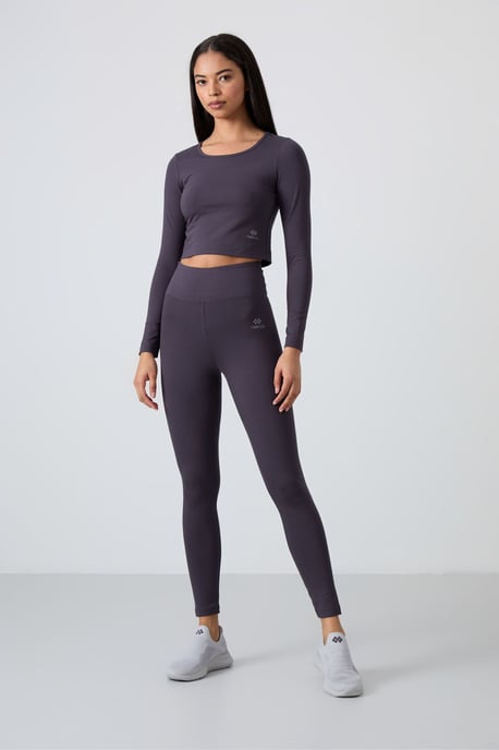 Katoenen Elastaan Crop T-Shirt en Legging Set - Image 2