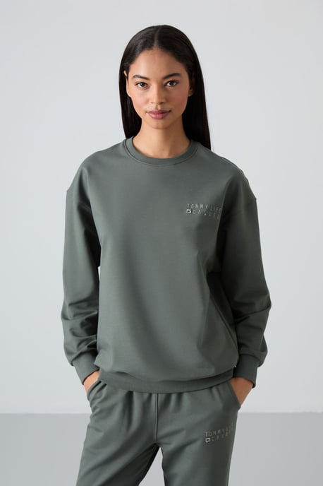 Oversized Crew Neck Sweatshirt en Broek Set - Image 3