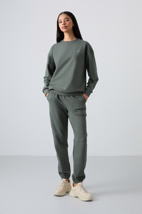 Oversized Crew Neck Sweatshirt en Broek Set - Image 6