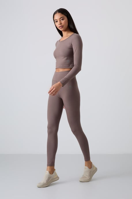 Katoenen Elastaan Crop T-Shirt en Legging Set - Image 2