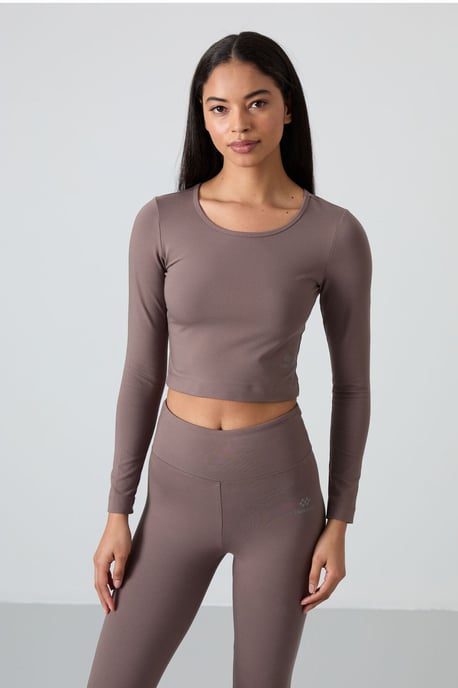 Katoenen Elastaan Crop T-Shirt en Legging Set - Image 5