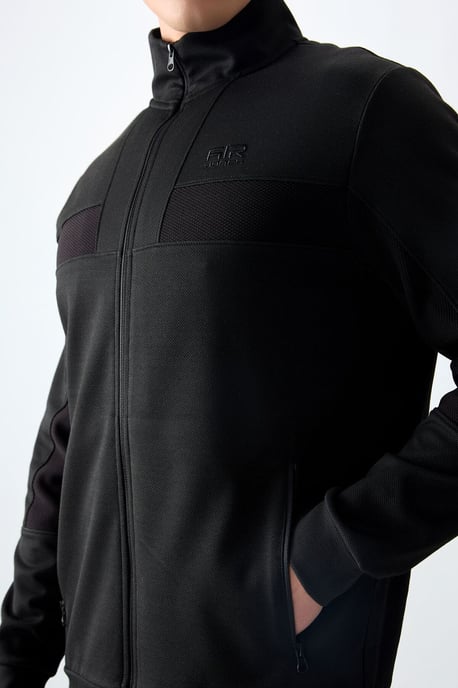 Men's Color Block Fleece Sweatshirt And Pants Set - Image 2