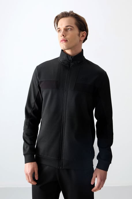 Men's Color Block Fleece Sweatshirt And Pants Set - Image 3