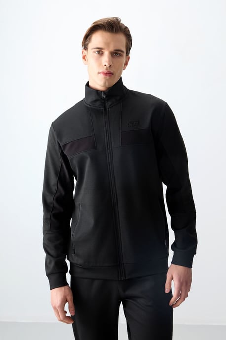Men's Color Block Fleece Sweatshirt And Pants Set - Image 5