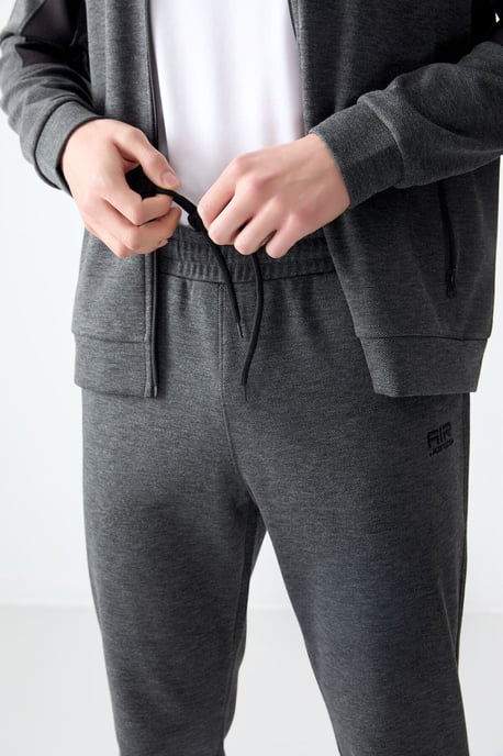 Heren Kleurblok Fleece Sweatshirt en Broek Set - Image 3
