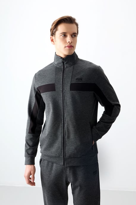 Heren Kleurblok Fleece Sweatshirt en Broek Set - Image 5