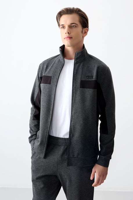 Heren Kleurblok Fleece Sweatshirt en Broek Set - Image 6