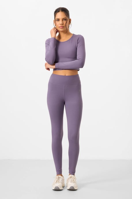 Katoenen Elastaan Crop T-Shirt en Legging Set - Image 2