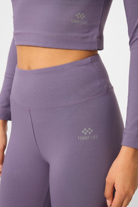 Katoenen Elastaan Crop T-Shirt en Legging Set - Image 3