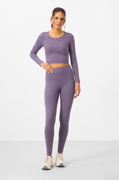 Katoenen Elastaan Crop T-Shirt en Legging Set - Image 4