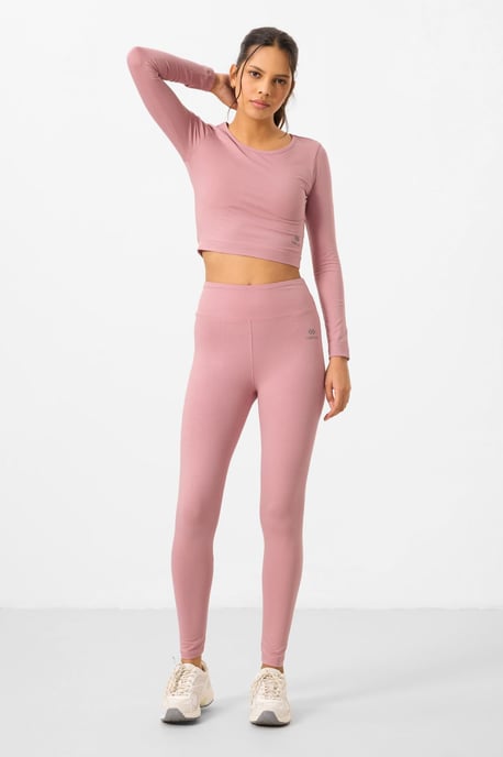 Katoenen Elastaan Crop T-Shirt en Legging Set - Image 2