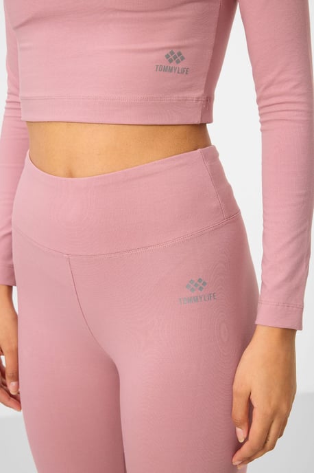 Katoenen Elastaan Crop T-Shirt en Legging Set - Image 3