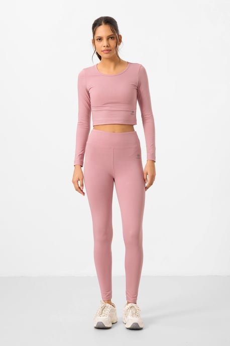 Katoenen Elastaan Crop T-Shirt en Legging Set - Image 4