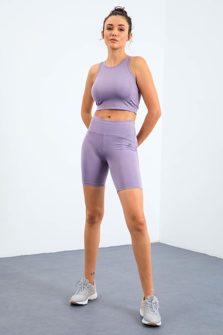 Mouwloos Crew Neck Actieve Set Met Fietsshorts - Image 2