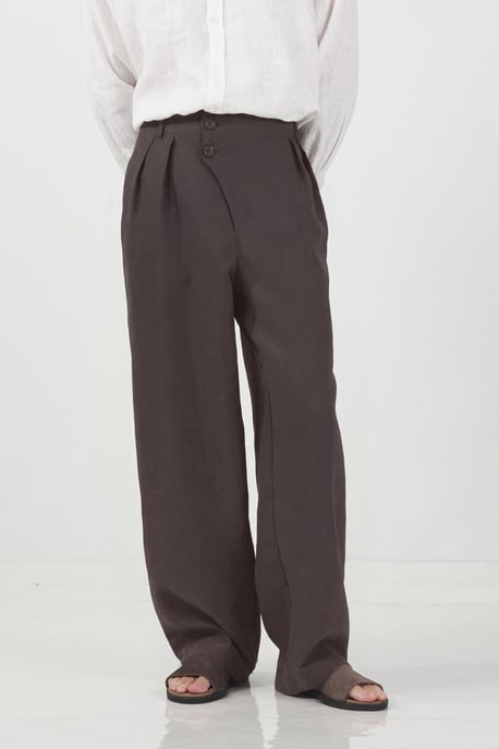 Heren Hoge Taille Plissé Wijde Pantalon - Image 4