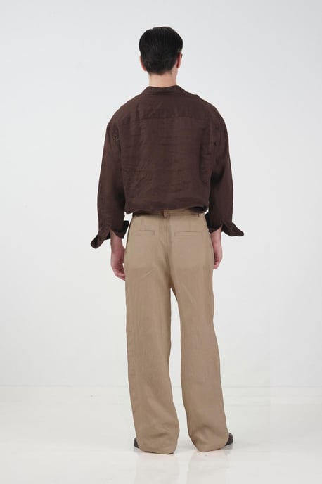 Men's High-waist Wide-leg Woven Trousers - Image 1