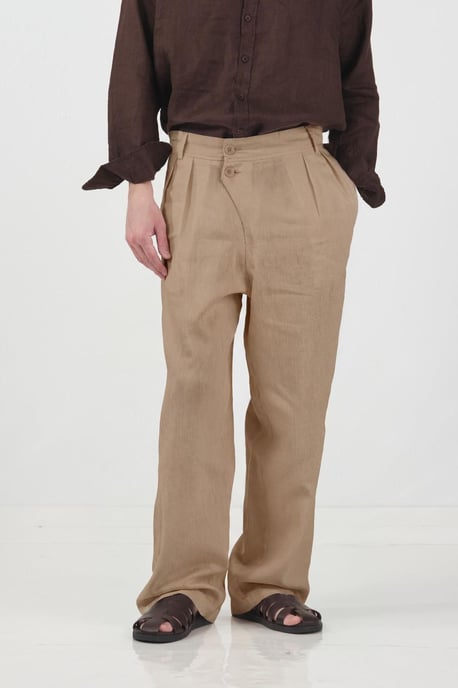 Men's High-waist Wide-leg Woven Trousers - Image 2