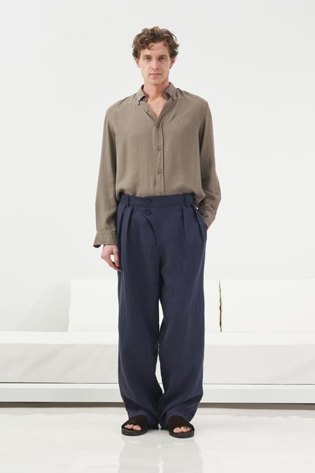 Men's High-waist Wide-leg Woven Trousers - Image 1