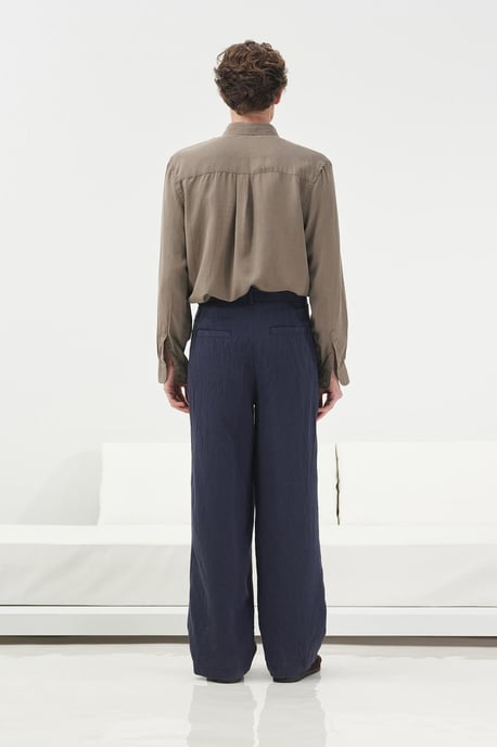 Men's High-waist Wide-leg Woven Trousers - Image 2