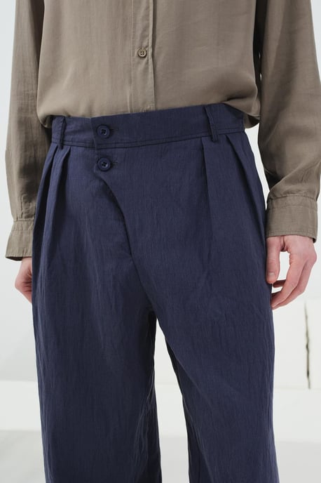 Men's High-waist Wide-leg Woven Trousers - Image 3