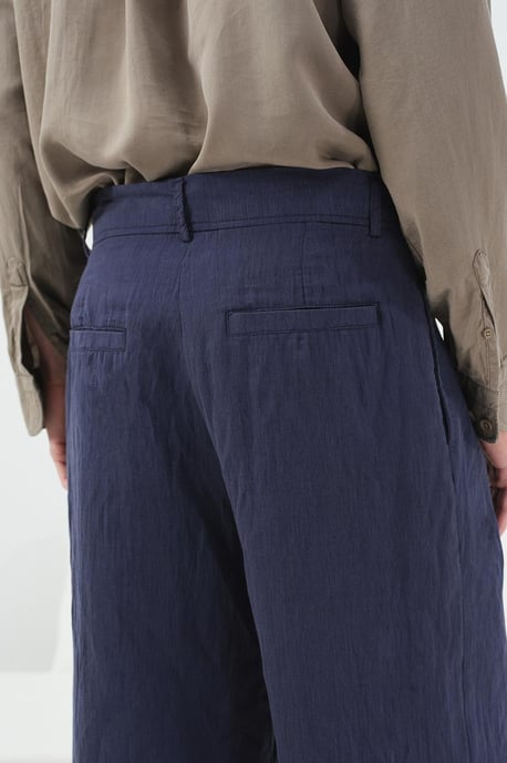 Men's High-waist Wide-leg Woven Trousers - Image 4