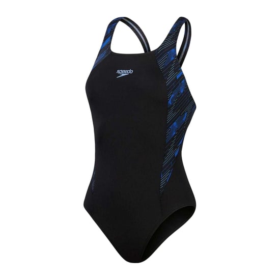 Speedo Dames/Dames Hyper Boom Muscleback ééndelig zwempak (ZWART/BLAUW) - Image 1
