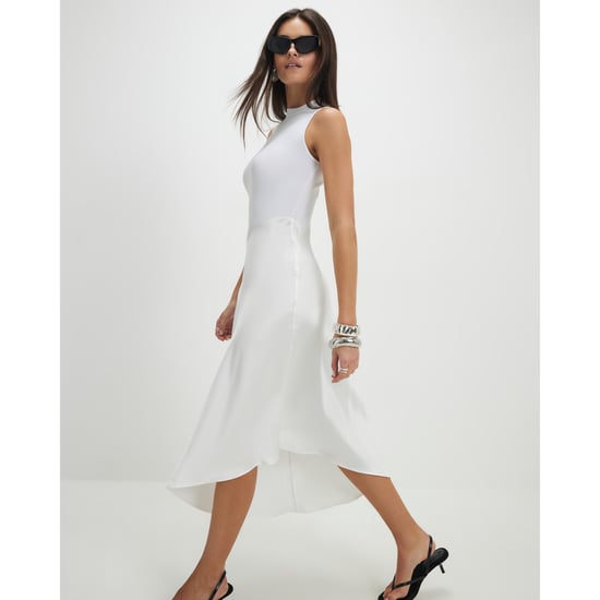 River Island Womens Midi Dress Cream Satin Hybrid - Image 1