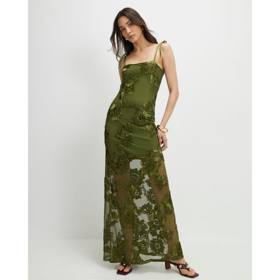 River Island Womens Maxi Dress Khaki Sleeveless Cornelli - Image 1
