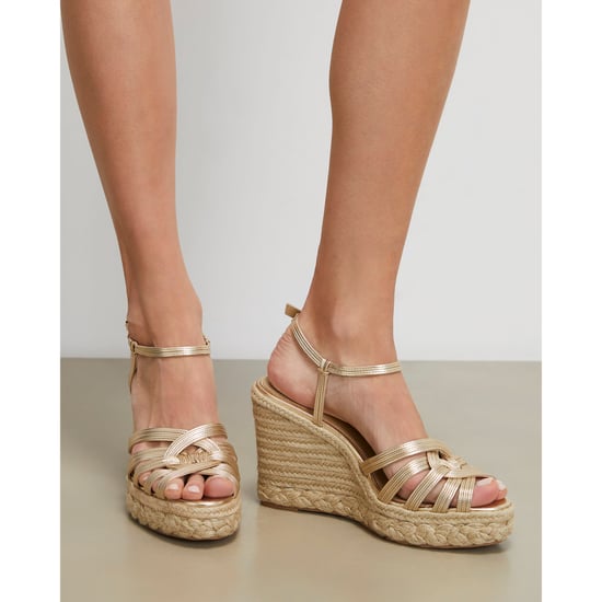 River Island Womens Sandals Gold Caged Wedge Heel - Image 1