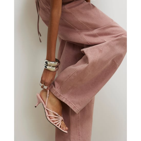 River Island Womens Sandals Pink Caged Kitten Heel - Image 1