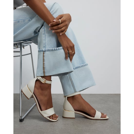 River Island Womens Sandals White Low Block Heel - Image 1