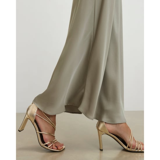 River Island Womens Sandals Gold Strappy Heeled - Image 1