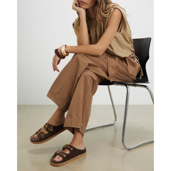 River Island Womens Sandals Brown Leopard Lined Footbed - Image 1