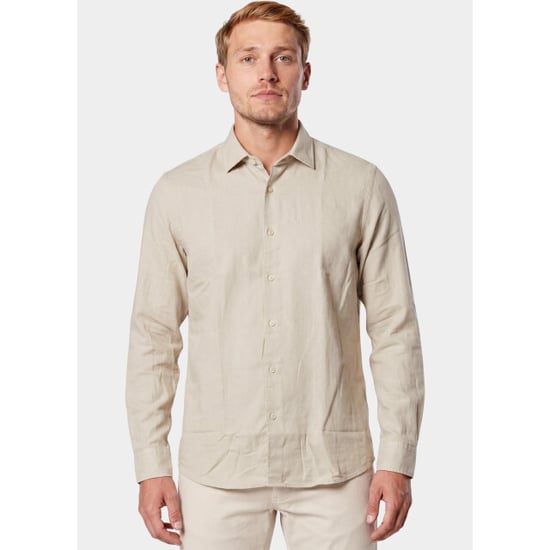 Bos Bright Blue Casual hemd lange mouw linnen shirt 5405.426/607 - Image 1
