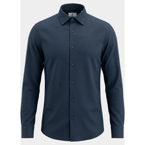Bos Bright Blue Casual hemd lange mouw linnen shirt 5405.426/208 - Image 3