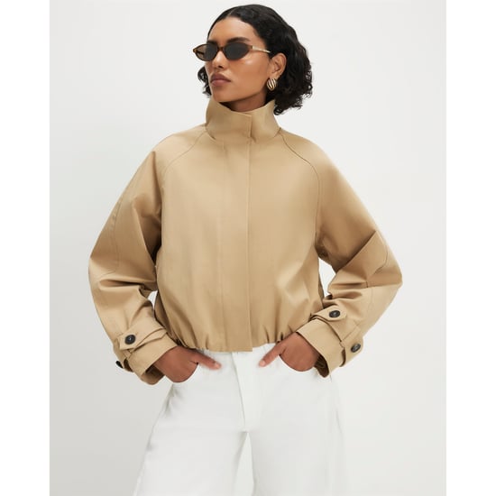 River Island Womens Jacket Beige Funnel Neck Chopped Trench - Image 1