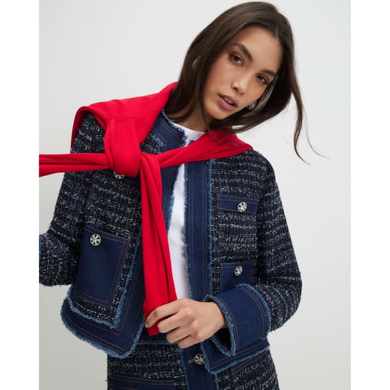 River Island Womens Denim Jacket Blue Boucle - Image 1