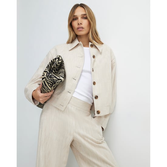 River Island Womens Bomber Jacket Beige Tailored - Image 1