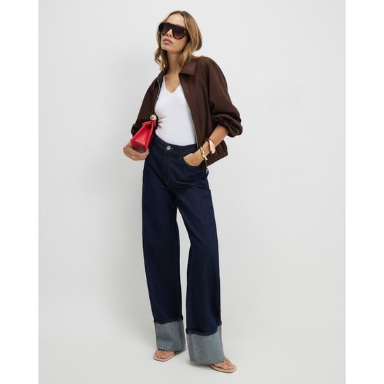 River Island Womens Straight Jeans Blue Relaxed Turn Up Cuff - Image 1