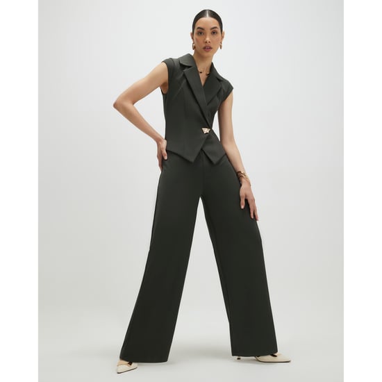 River Island Womens Jumpsuit Green Cap Sleeve Wide Leg - Image 1