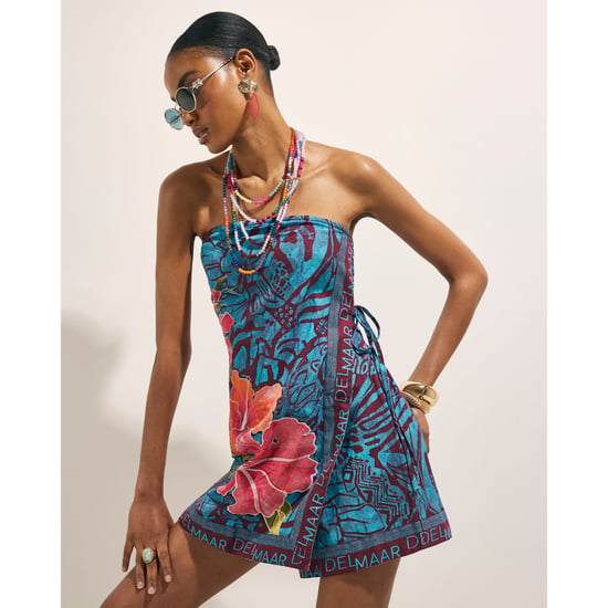 River Island Womens Playsuit Blue Wrap Mini - Image 1