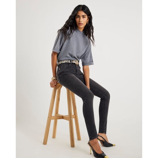 River Island Womens Skinny Jeans Black Mid Rise - Image 2