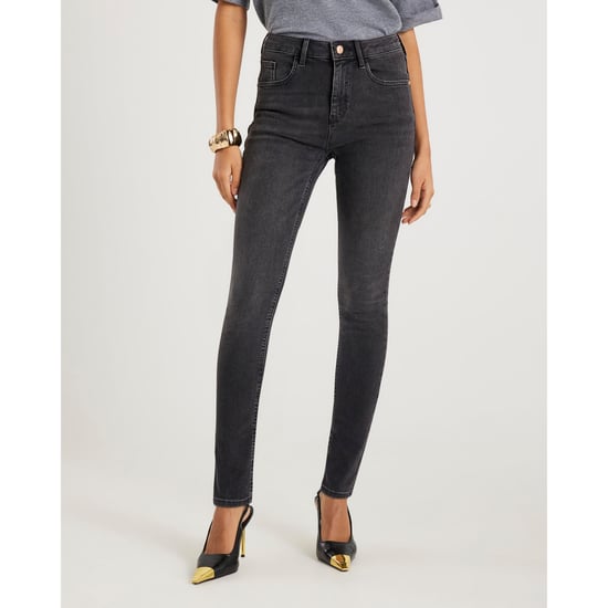 River Island Womens Skinny Jeans Black Mid Rise - Image 3