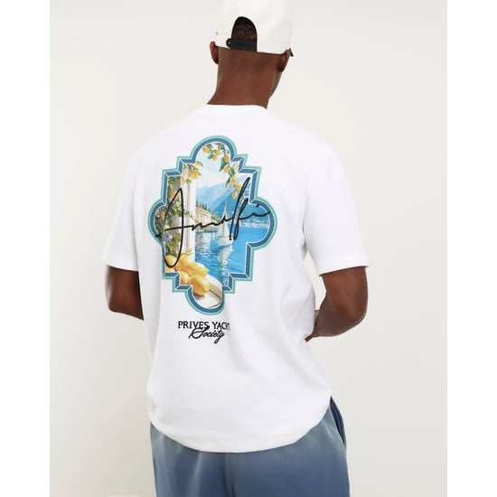 River Island Mens T-shirt White Oversized Fit Fruit Patch - Image 1