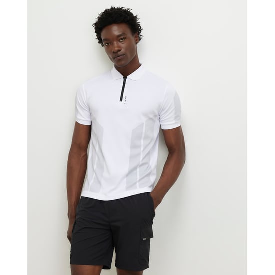 River Island Mens Polo Shirt White Slim Fit - Image 1