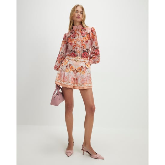 River Island Womens Pink Floral Belted Shorts - Image 1