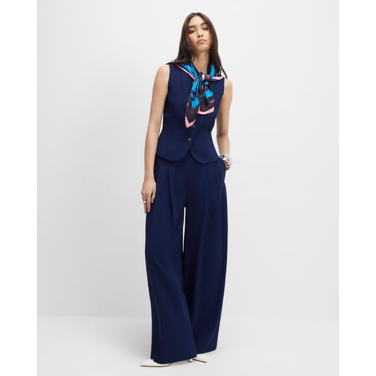 River Island Womens Wide Leg Trousers Navy - Image 1