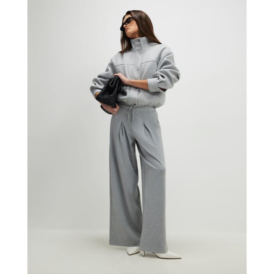 River Island Womens Wide Leg Trousers Grey Drawstring - Image 1